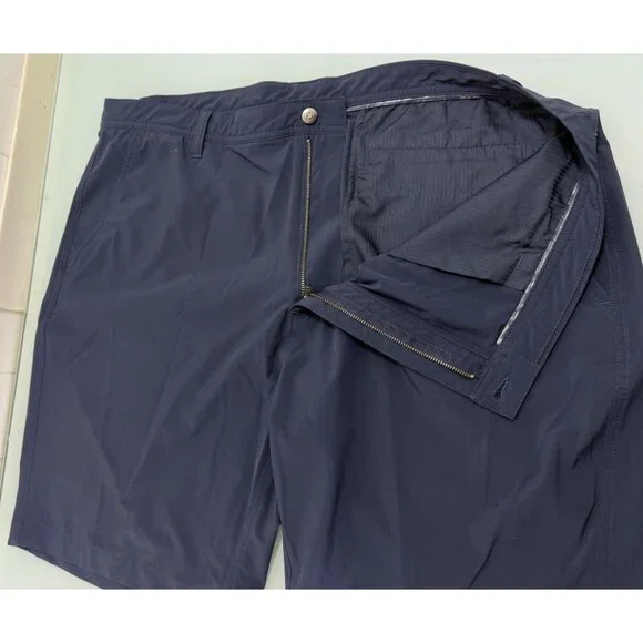 Footjoy FJ Golf Shorts Mens 40 Flat Front Casual Stretch 9" Inseam Navy Blue - Picture 2 of 13